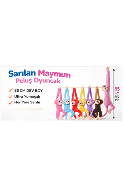 YMÇ DETAILING & AUTOMOTIVE Sarılan Maymun Peluş Oyuncak 85 CM – Birbirine Yap...