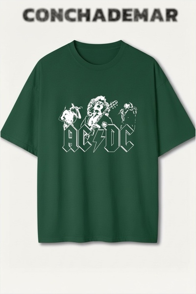 Vordevia ACDC Βαμβακερό μπλουζάκι με στάμπα Premium Oversize