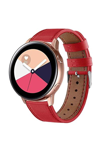 SILKASE Γνήσιο Δερμάτινο Λουράκι Smartwatch (22mm), Κόκκινο