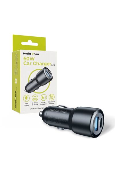 Mobile Origin Φορτιστής αυτοκινήτου Mobile Origin, 60W USB-C και USB-A