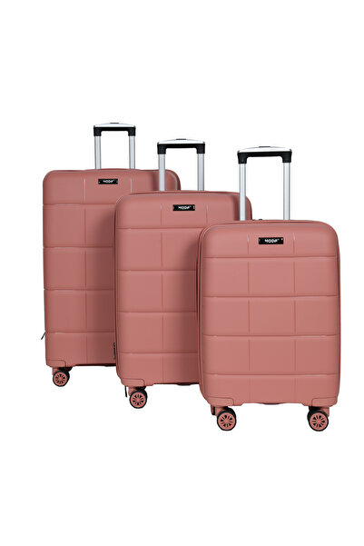 Moda Çanta MODA PP 3'LÜ SİLİKON VALİZ SETİ MV-22 GÜL KURUSU