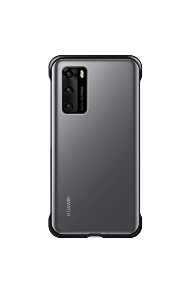 SILKASE Θήκη χωρίς πλαίσιο για Huawei P40, λεπτή πλαστική, μαύρο/ματ διαφανές