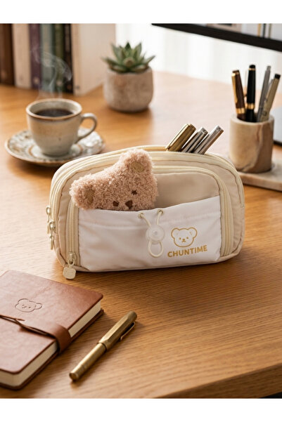 Dörtel Tedarik Τσάντα μακιγιάζ με 3 διαμερίσματα και διχτυωτή θήκη για στυλό