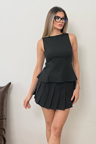 GİYSA Γυναικεία αμάνικη μπλούζα από ύφασμα κατάδυσης με λαιμόκοψη ποδηλάτου, ...