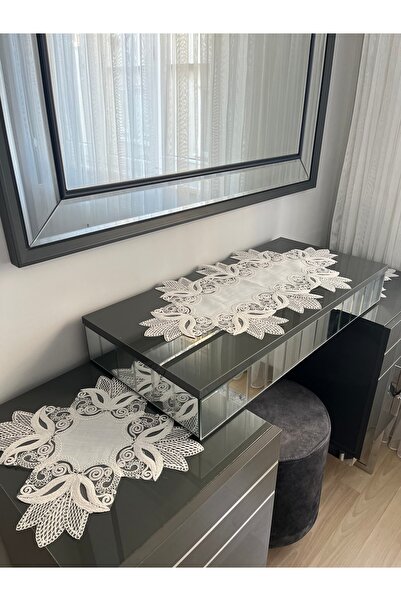 BRL ÇEYİZ HOME Γαλλικό δαντελωτό λινό Gardenia Σετ Κρεβατοκάμαρας 3 τεμαχίων,...