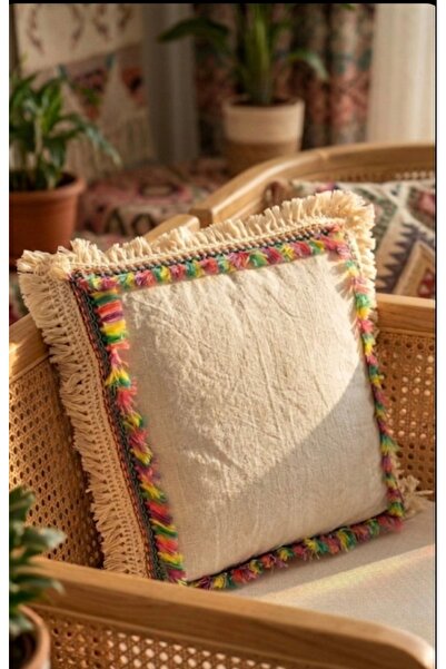 oiphome Κάλυμμα μαξιλαριού 43x43 λινό Ham νέο μοντέλο στυλ μποέμ