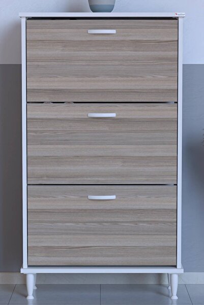 Modilayn Varbi Ayakkabılık (72 cm) Ayaklı 3 Düşer Kapaklı 6 Raflı (5 Farklı R...