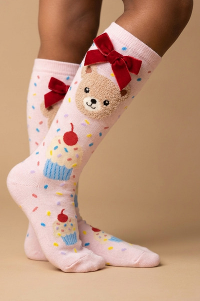 Katia&Bony Παιδικές κάλτσες για το γόνατο με σχέδιο Cupcake Teddy