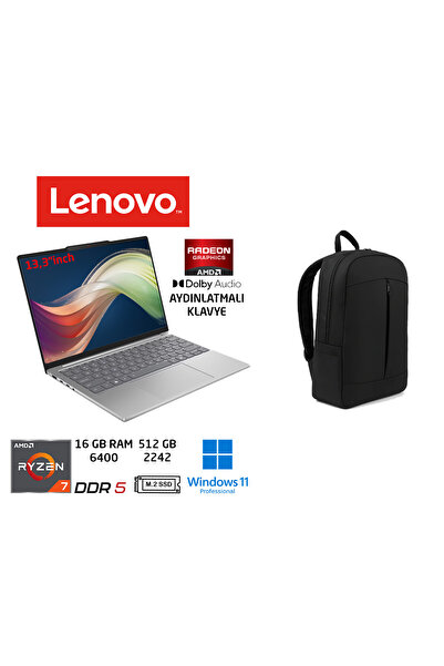 LENOVO Ideapad Slim 5 Amd Ryzen 7 7735HS 16GB RAM 512GB SSD W11 PRO 13.3 Inç ...