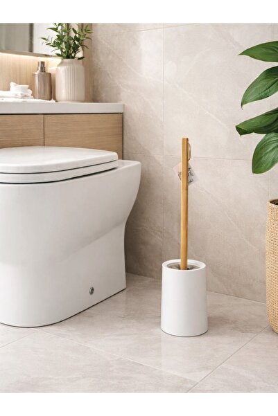 Vichy Ελάχιστη βούρτσα τουαλέτας με ξύλινη λαβή και βάση – Κομψή, μοντέρνα βο...