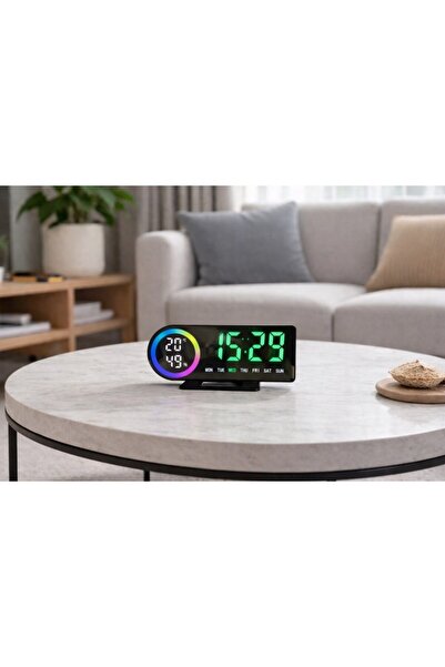 Volkano Spectra Saat Alarm Erteleme Sıcaklık Nem Neon Led