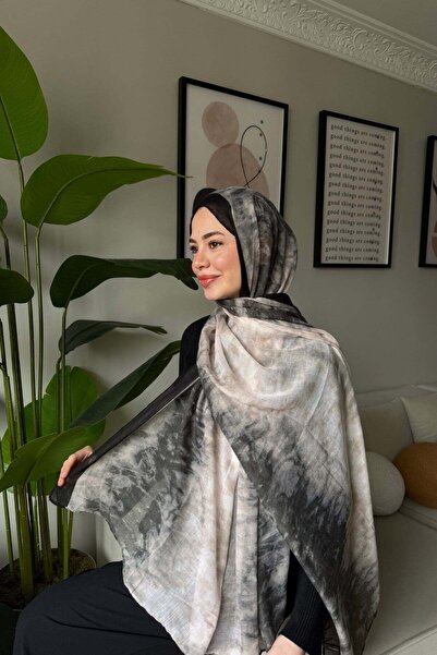 diorel Batik Desenli Koton Şal-Siyah
