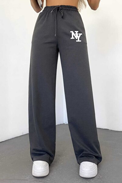 Le Vion Γυναικείο φαρδύ παντελόνι φόρμας με λεπτομέρεια εκτύπωσης, φαρδύ, υπε...