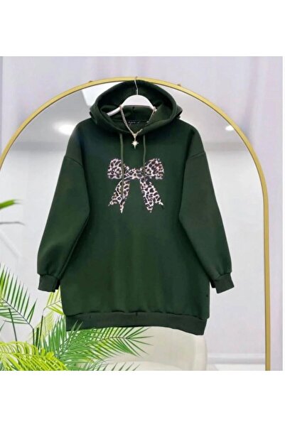 VOLT CLOTHİNG Γυναικείο φούτερ Leopard Bow με τύπωμα Μαύρο