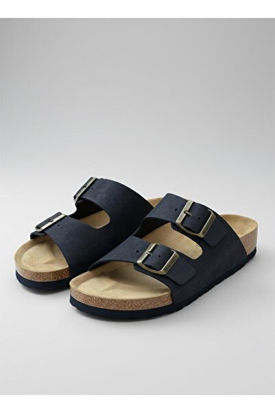 lumberjack Ανδρικές μαύρες παντόφλες από γνήσιο δέρμα, καθημερινές εισαγόμενες