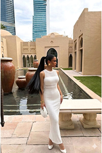 RAMİOR COLLECTION Γυναικείο Ριμπ Μάξι Φόρεμα Αμάνικο Στενή Γραμμή Κομψό Μακρύ...