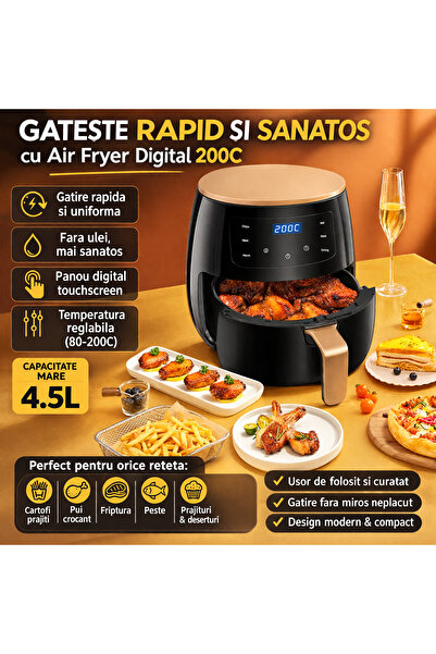 RelaxU Friteuza fara ulei 4.5L RelaXu, Panou digital, Temperatura reglabila, ...