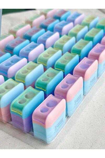 Mikro Pastel Çift Delikli Kalemtıraş