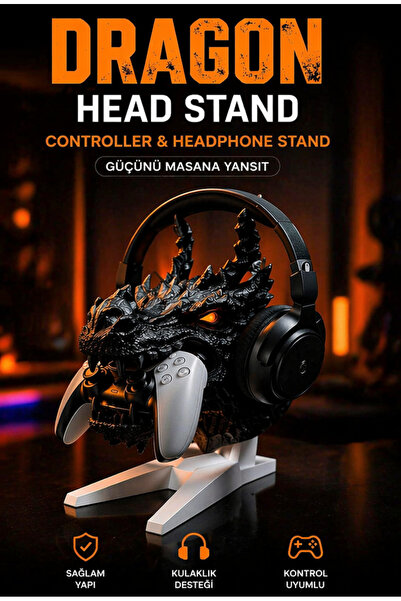 ESK PS5 / Xbox Controller Stand Dragon – Kulaklık ve Oyun Kolu Tutucu – Premi...