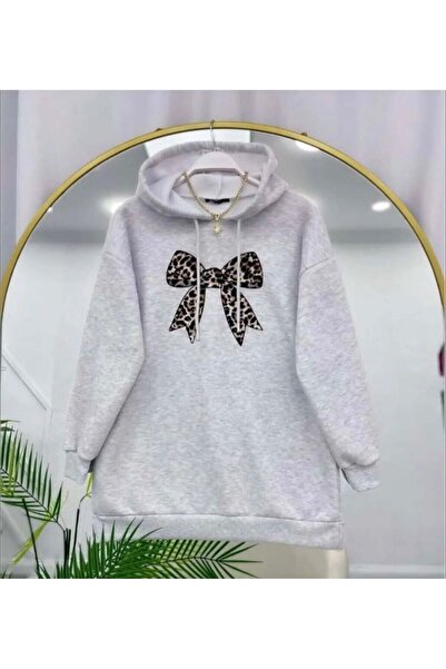 VOLT CLOTHİNG Γυναικείο φούτερ Leopard Bow με τύπωμα Μαύρο