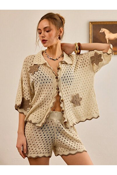 Jinx Wear Fashion Καλοκαιρινό σετ παραλίας με κουμπιά μπροστά, γυναικείο πουκ...