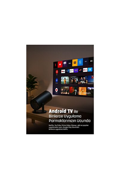 jeero HY300PRO Multimedia Ultra Hd 1080 Android 13 Projeksiyon Cihazı (Türkçe Menü) H713 Chipset