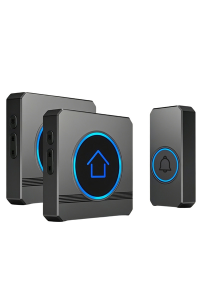 StartONTeam Ασύρματο κουδούνι πόρτας για εξωτερική χρήση με 2 δέκτες, 5 επίπε...