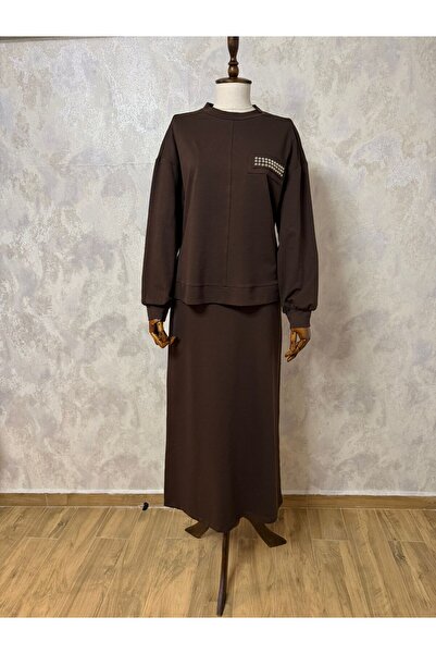 Nurcan Çetin 26492 Με λεπτομέρειες τρουκ Σετ Φούστας Τουνίκ σε Μικτά Χρώματα