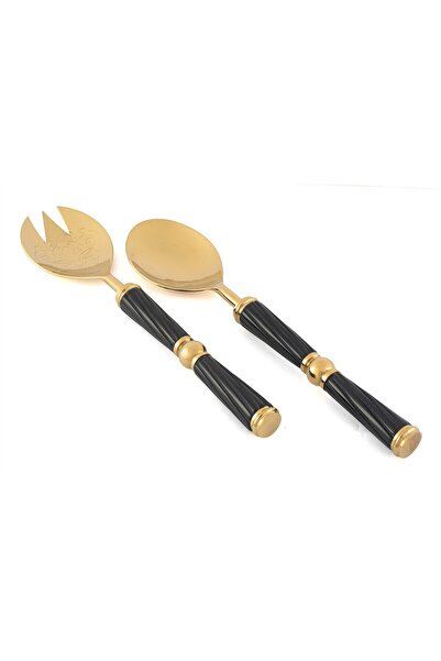 Mikasa Moor Gold Siyah Desenli Salata Servis Seti