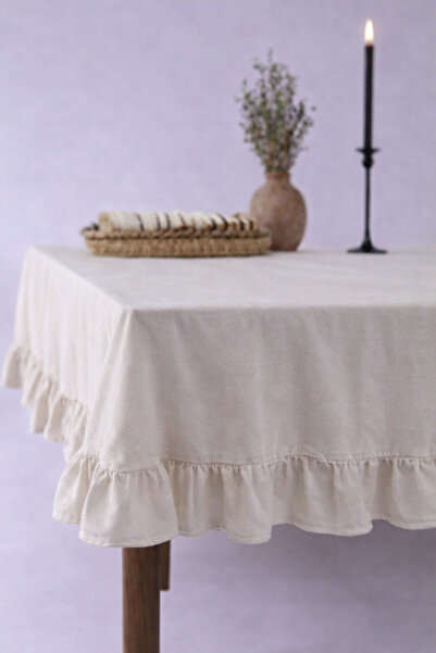 SADEN HOME ΒΑΜΒΑΚΕΡΟ ΛΙΝΟ ΤΡΑΠΕΖΟΚΑΛΥΜΜΑ ΜΕ ΥΦΗ ΦΙΡΦΙΡΛΙ