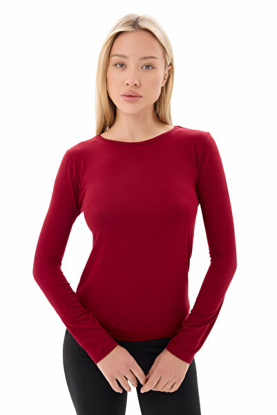 vesantia Γυναικεία μπορντώ μακρυμάνικη μπλούζα