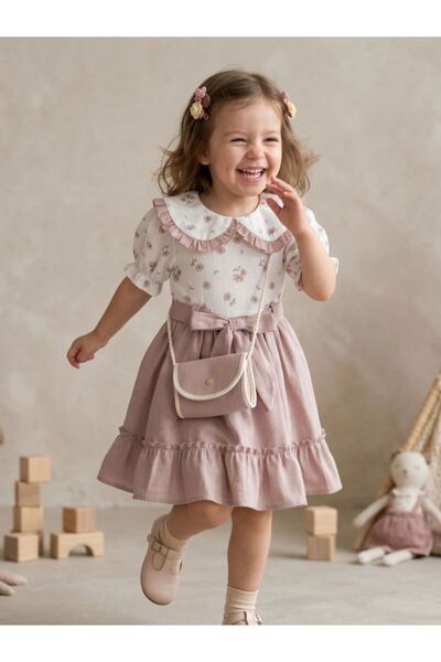 Cherrys Bebek Φόρεμα για κορίτσια με τσάντα με σχέδιο μαργαρίτες