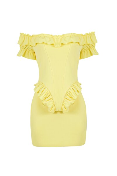La Sarta Rochie Mini Galbenă Duchess