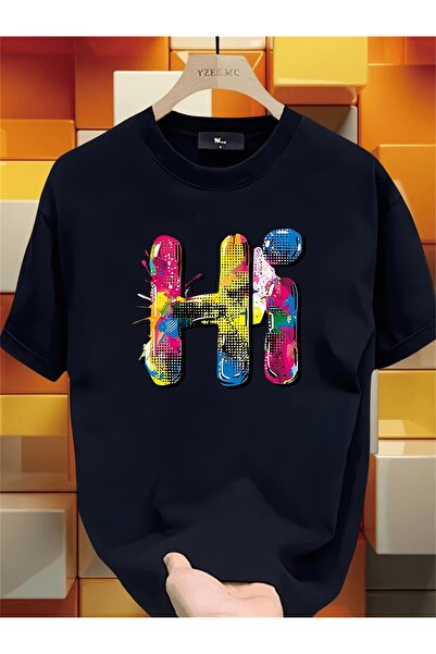 yiou trendy clothing Men's heavyweight solid color fashion printed short-slee...