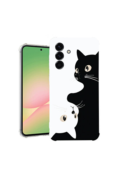 bestcase Αντικραδασμική Θήκη για Samsung Galaxy A55, Μαύρες & Λευκές Γάτες, 1...