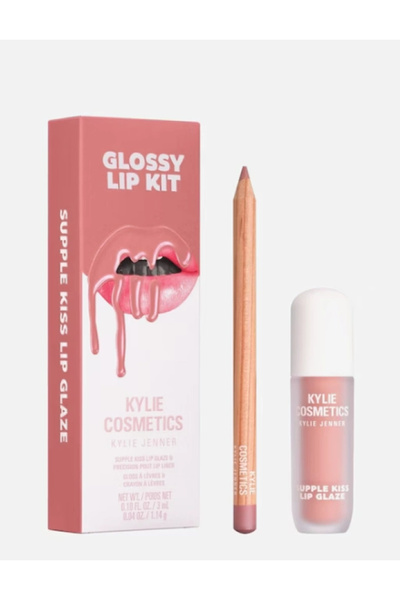 KYLİE Glossy Lıp Kıt Glaze 3 ml & Precısıon Pout Lip Liner 1.14 g Comes Natur...