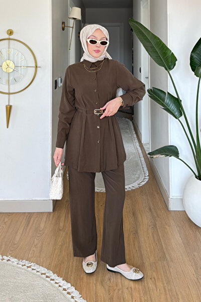 Tesettür Diyarı Σετ με hijab - Καφέ - Δεν προσδιορίζεται