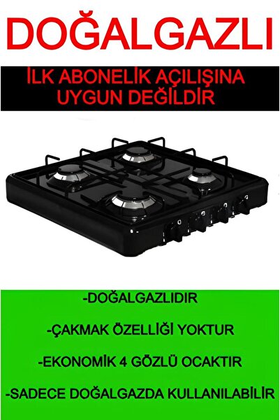 ELİSA 4 Gözlü Set Üstü Dörtlü Ocak Doğalgazlı İLK ABONELİK AÇILIŞINA UYGUN DE...