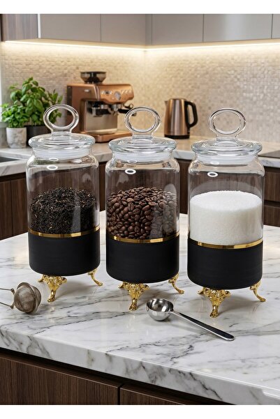 SEÇKİNEV 3'lü Blackjar Kavanoz Metal Ayaklı 1130cc