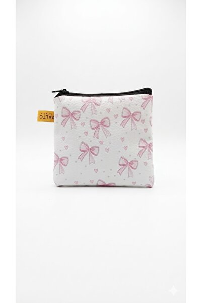 PALTO TASARIM Πορτοφόλι για κέρματα με στάμπα ροζ κορδέλας