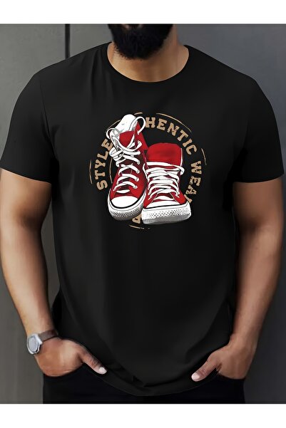 yiou trendy clothing تي شيرت رجالي بنمط حذاء رياضي كلاسيكي، يتميز بنمط حذاء ر...