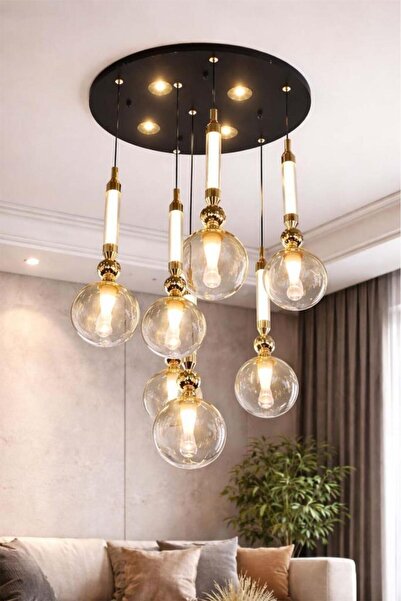 Eray Aydınlatma 10032-7 Li Sarkıt Camlı Led Avize