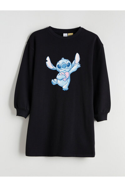 LC Waikiki Crew Neck Stitch Printed Girls' Dress