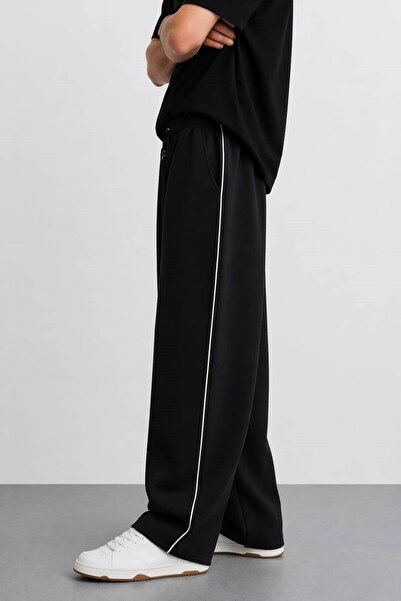 OHM OHEPMODA Erkek Baggy Kalıp Biyeli Rahat Günlük Düz Eşofman Altı