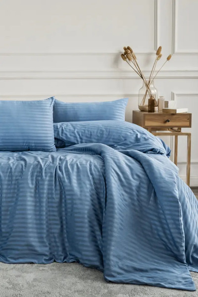 moon secret tekstil Satin Duvet Cover Set Double Size Elastic Fitted Sheet