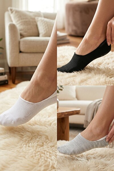 armonika Σετ 3 γυναικείων μαλακών κάλτσες μπαλαρίνας