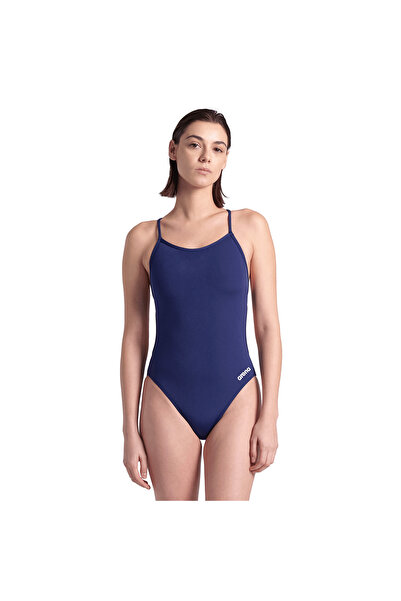 ARENA Swimsuit Lace Back Solid Kadın Lacivert Yüzücü Mayo 004651701