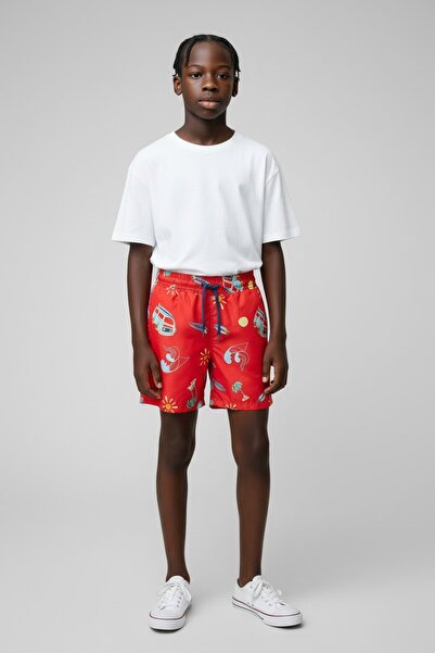 rlt relax time Μαγιό βερμούδα - Κόκκινο - Patterned