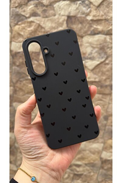 Vip Case Samsung Galaxy A26 Uyumlu Mini Siyah Kalp Desenli Silikon Darbe Emic...