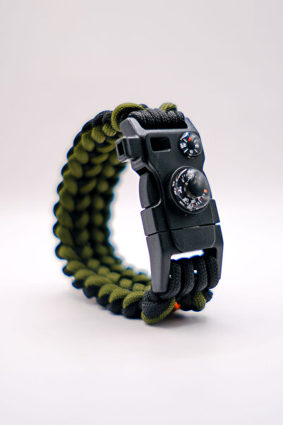Tantobushcraft Survival Paracord Bileklik Pusulalı Ateş Başlatıcılı Düdüklü O...
